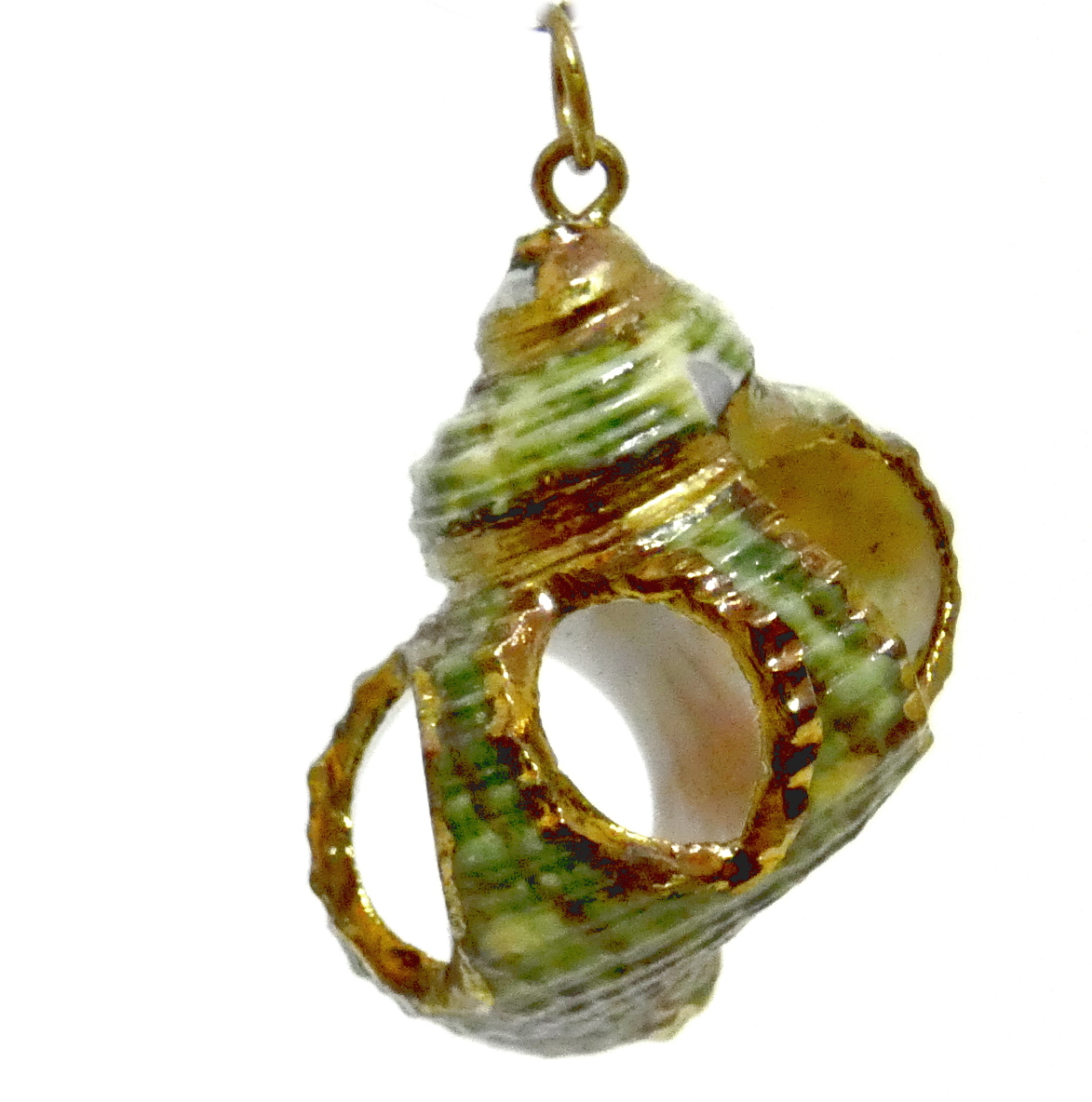 Green Spiral Cut-outs with Gold